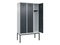 locker,HxBxD 2120x1200x500mm,3vak,vak B 400mm,cil.-slot,voetonderstel