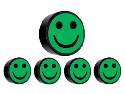 Magneet smiley 35mm groen 5 stuks
