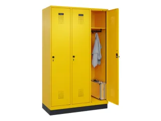 locker,HxBxD 1950x1200x500mm,3vak,vak B 400mm,draaigrendel,sokkel - 1