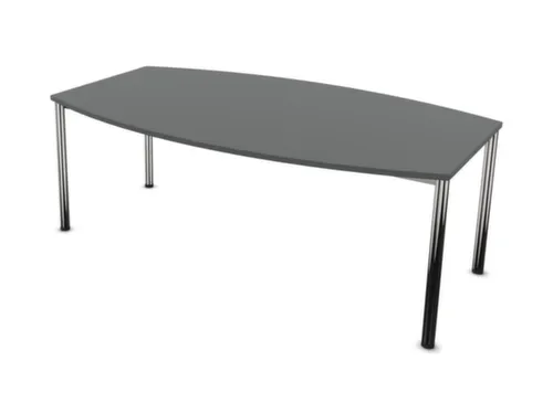 vergadertafel,HxBxD 740x2000x1200mm,vatvormig,MS-donkergrijs
