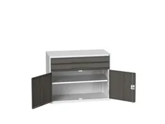 ladekast HxBxD 800x1050x550mm 2laden 2deuren RAL7035 front RAL7016