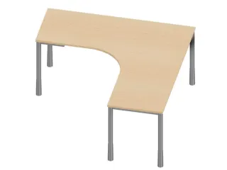 In hoogte verstelbaar bureau in vrije vorm,NE-esdoorn - 2