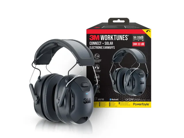 Casque anti-bruit 3M Work Tunes Connect et Solar bluetooth 33cB noir