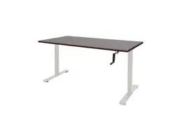 Slinger Bureau Zit-sta Wit Poot 160x80cm Blad Logan Eiken