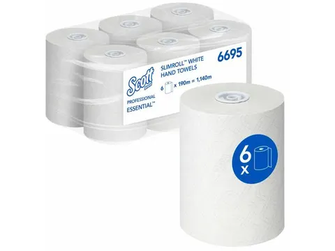 Scott 6695 handdoekrol Essential Slimroll 1-laags Wit 6 rollen