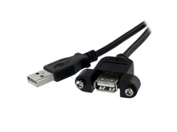 30 cm lange, paneelgemonteerde USB-kabel A naar A F/M