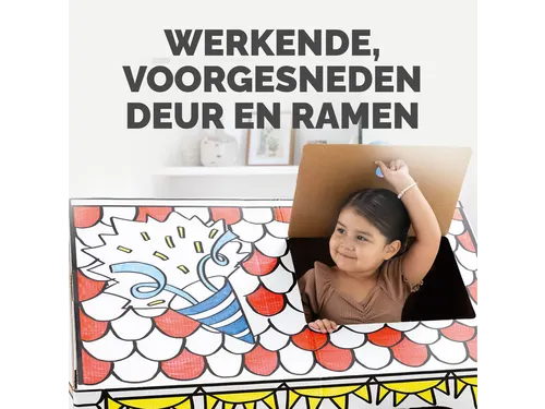 Kartonnen speelhuis XL Verjaardag Bankers Box Play inkleurbaar