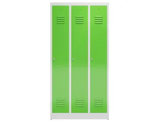 garderobekast 1800x870x500mm 3vak klink sokkel romp RAL7035 RAL6018 - 2
