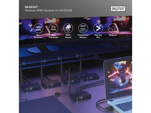 Draadloze HDMI-ontvanger voor DS-55346 Full HD
