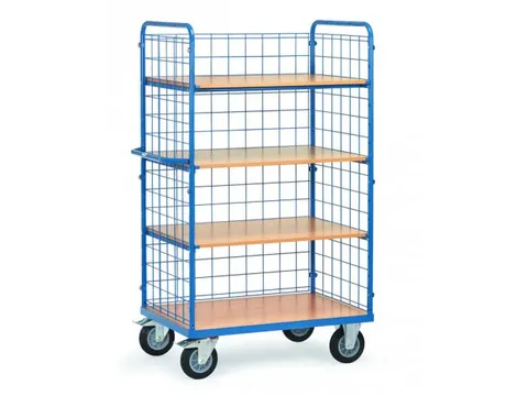 Etagewagens 4 Etages Hout 8413 600kg Laadvlak 1200x800mm Ral5007