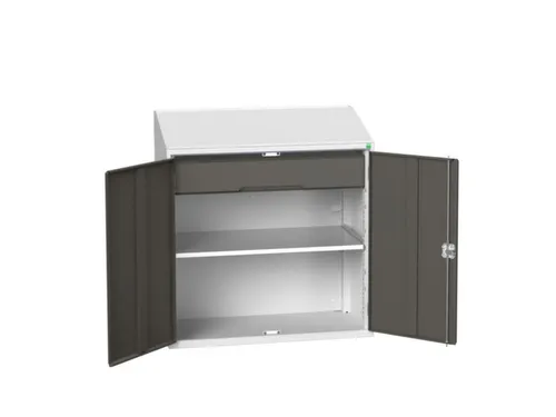 lessenaarkast 1130x1050x550mm legbord en lade RAL7035 + RAL7016