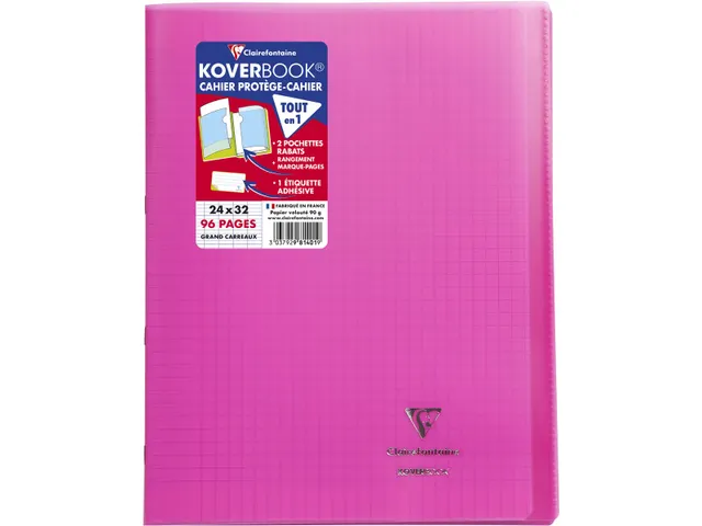 Schrift Koverbook A4+ 48 vel Seyès, kaft in PP assorti transparant