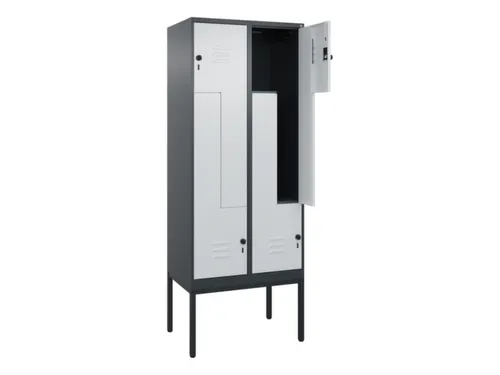 Z-garderobekast,HxBxD 2120x800x500mm,vak B 200/400mm,draaigrendel
