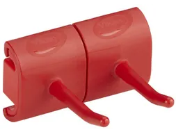 Vikan Hygiene Dubbele Haak voor Hi-Flex Wandhouder Rood