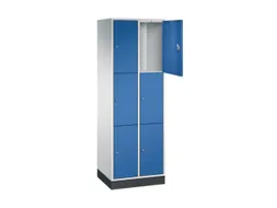 lockerkast,RAL 7035/RAL 5010,HxBxD 1950x620x500mm,2x3vakken,cil.-slot