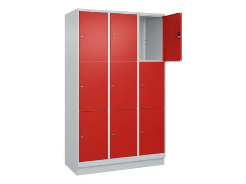 lockerkast,HxBxD 1950x1200x500mm,3x3vakken,vak B 400mm,cil.-slot