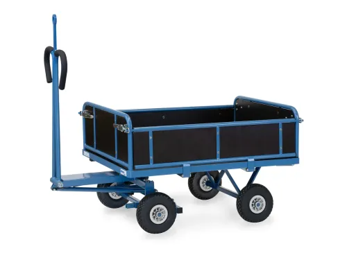 Handtrekwagen 6453PZ 450kg 1140x740mm hout polyurethaan trekoog