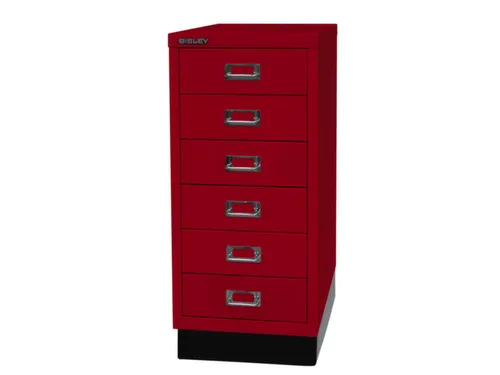 kantoor-ladekast HxBxD 670x279x380mm 6 laden romp kardinaalrood staal