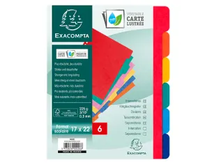Tabbladen glanskarton 225g 6-delig schoolformaat 17x22cm Assorti - 3
