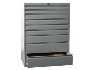ladekast HxBxD 1200x715x600mm 9laden slot RAL7035 front RAL7016 - 1