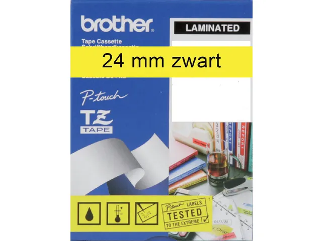 Ruban de lettrage Brother P-Touch TZe-651 standard 24mm noir sur jaune