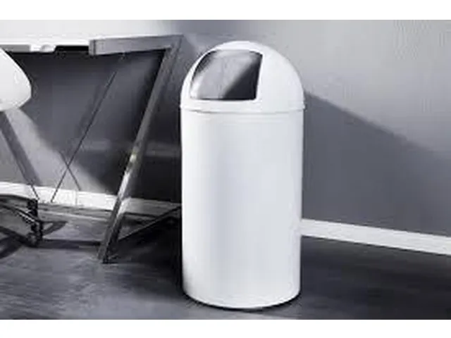 Afvalbak Pushcan 40 Liter Wit