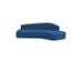Poefmodule Rocada Volga-I 232x68x92cm gebogen blauw