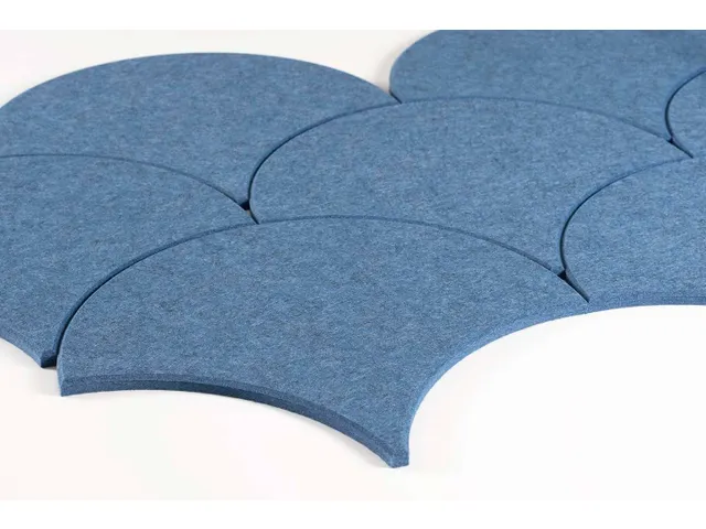 Akoestische PET-vilt Japanse Golf tegels blauw 30x26cm 22 stuks