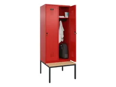 locker met bank,HxBxD 2120x800x815mm,2vak,vak B 400mm,draaigrendel