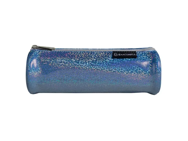 Pennenetui rond PU Glitter 4 kl ass