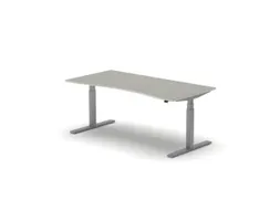 Elektrisch ihv bureau,HxBxD 650-1310x1800x900/800mm,blad lichtgrijs