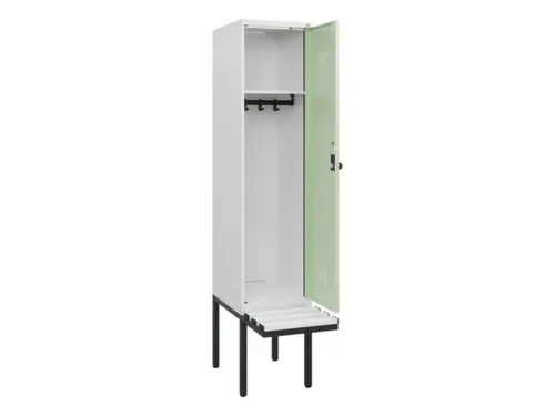 locker met bank,HxBxD 1950x400x815mm,1vak,vak B 400mm,draaigrendel