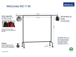 Garderoberek MAUL Limbo 156x127(tot 220)x50cm mobiel (zijarmen) - 2