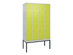 dubbeldekse locker,HxBxD 2120x1200x500mm,4x2vak.,vak B 300mm,cil.-slot
