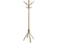 Cafe houten kapstok met 10 haken in licht hout 176 cm.