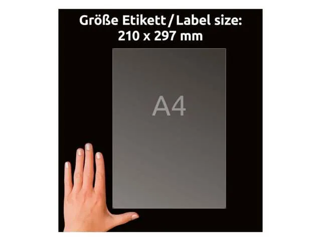 Adresetiket Avery J8567-25 210x297mm A4 Transparant Inkjet 25 stuks
