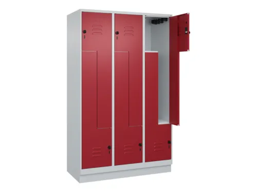 Z-garderobekast,HxBxD 1950x1200x500mm,vak B 200/400mm,draaigrendel