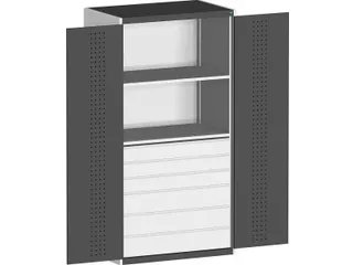 systeemkast 2000x1050x650mm 2xStalen bodem 6laden Ral7035 Ral7016 - 1