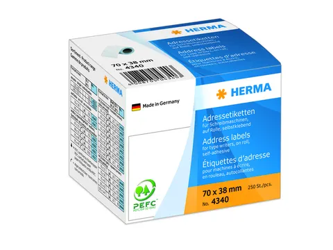 HERMA 4340 Adresetiketten voor Schrijfmachines op rol 70x38mm 250 stuk