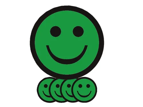 Magneet smiley 50mm emotie blij groen 5 stuks