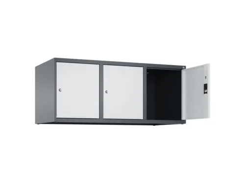 opzetkast,v. locker,3vak.,vak B 400mm,HxBxD 500x1200x500mm,vleugeldeur