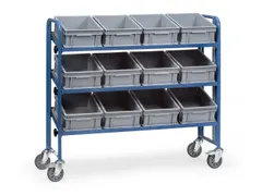 Bakkenwagen 2884 250kg 1240x415mm 3 Etages Hout Ral5007