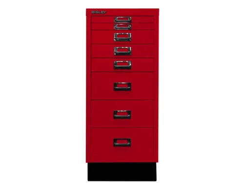 kantoor-ladekast HxBxD 670x279x380mm 8 laden romp kardinaalrood staal