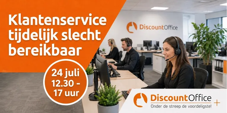 Klantenservice tijdelijk slecht bereikbaar!