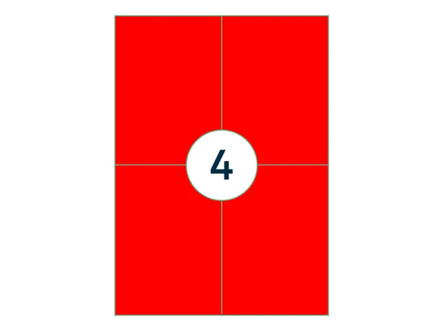 Etiket Rillprint 105x148mm fluorrood 400 etiketten