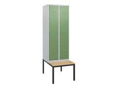 locker met bank,HxBxD 1950x600x815mm,2vak,vak B 300mm,cil.-slot