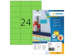 HERMA 4409 Gekleurde etiketten A4 70x37mm Groen 2400 stuks