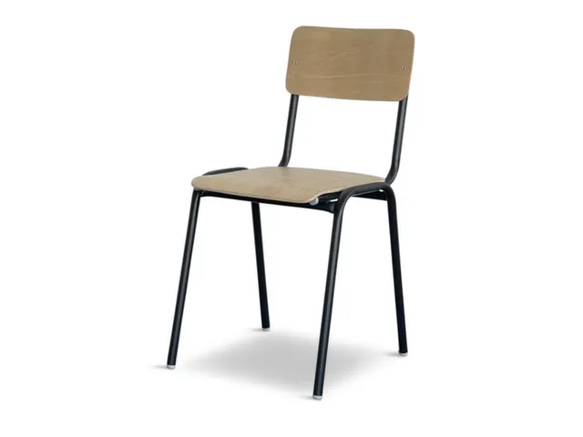 Bezoekersstoel,4Voeten Ronde Buis Zwart,Zitting/Rug Natuur