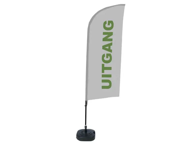 Promotievlag Alu Wind complete set "UITGANG" Grijs Groen ECO print