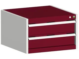 ladekast HxBxD 400x650x525mm 2laden RAL7035 front RAL3004 - 1